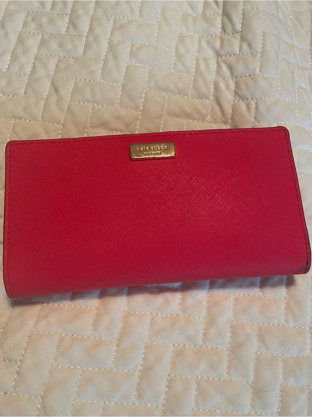 Kate Spade Hot Pink New York Stacy Slim Bifold Wallet